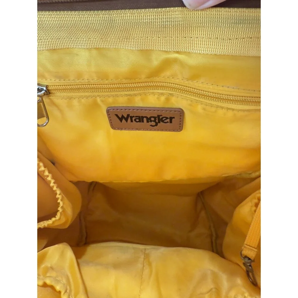 Wrangler Diaper Bag Backpack Aztec Brown Montana Western Southwest Compartments